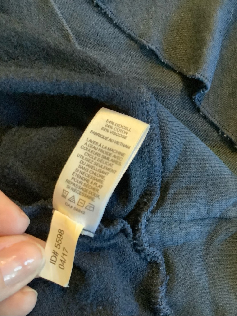 Express Navy Ruffle Trim Sweatshirt - Picture 4 of 6